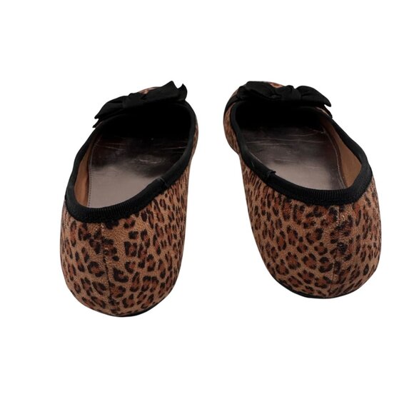 Alfani Size 7.5 Leopard Print Ballet Flats Bow Womens Cushioned Insole Black - Picture 8 of 12